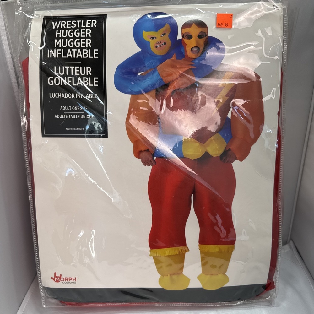 Adult Inflatable Hugger Mugger Masked Wrestler Costume
